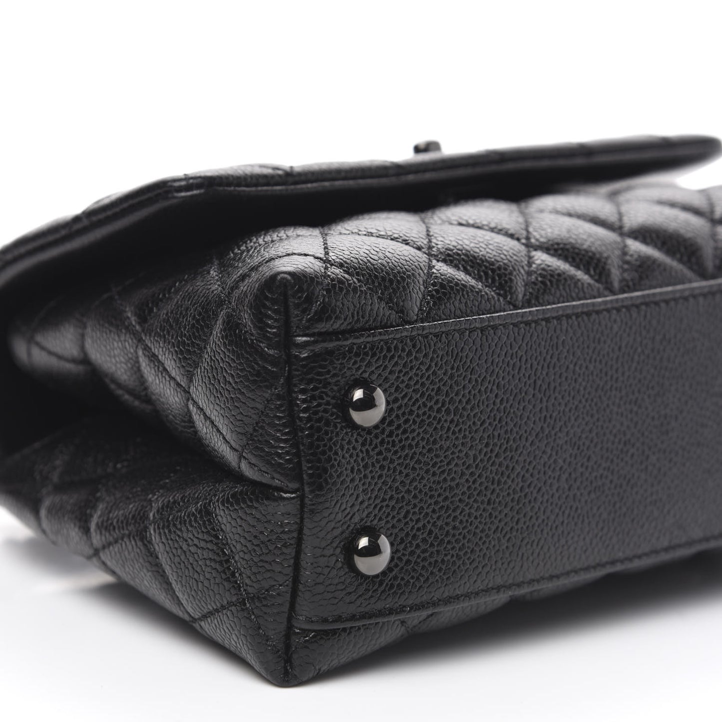 Caviar Quilted Mini Coco Handle Flap So Black