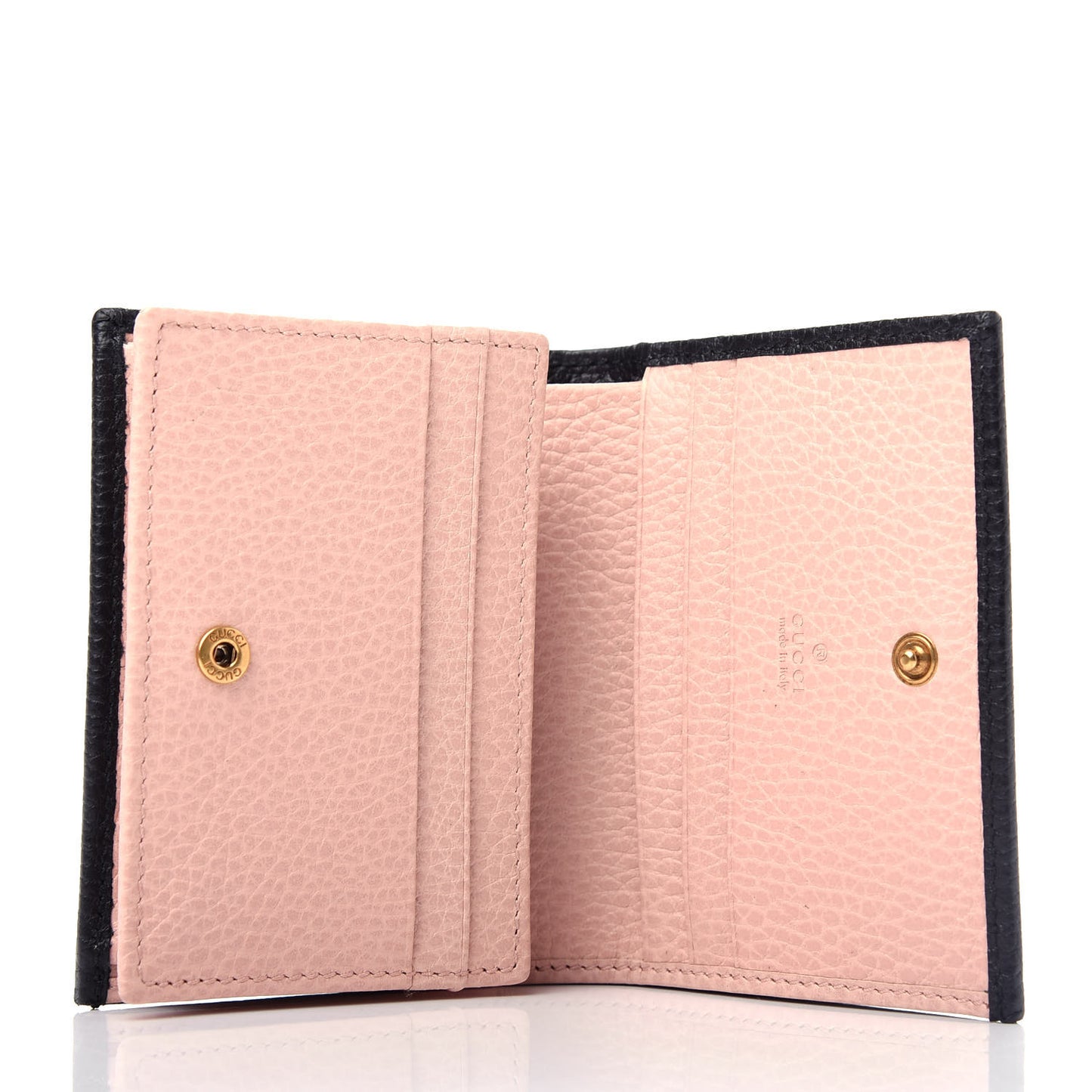 Calfskin GG Marmont Bow Card Case Black