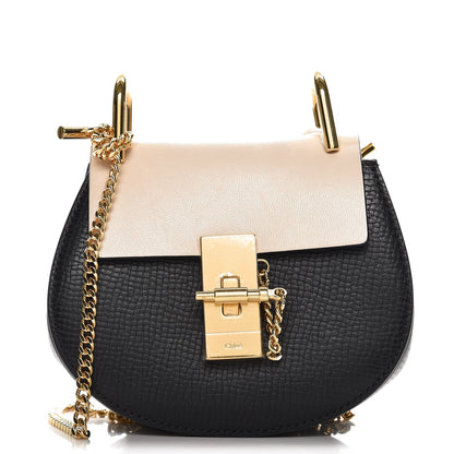 Chloe Textured Calfskin Lambskin Nano Drew Shoulder Bag Black 1 of 6