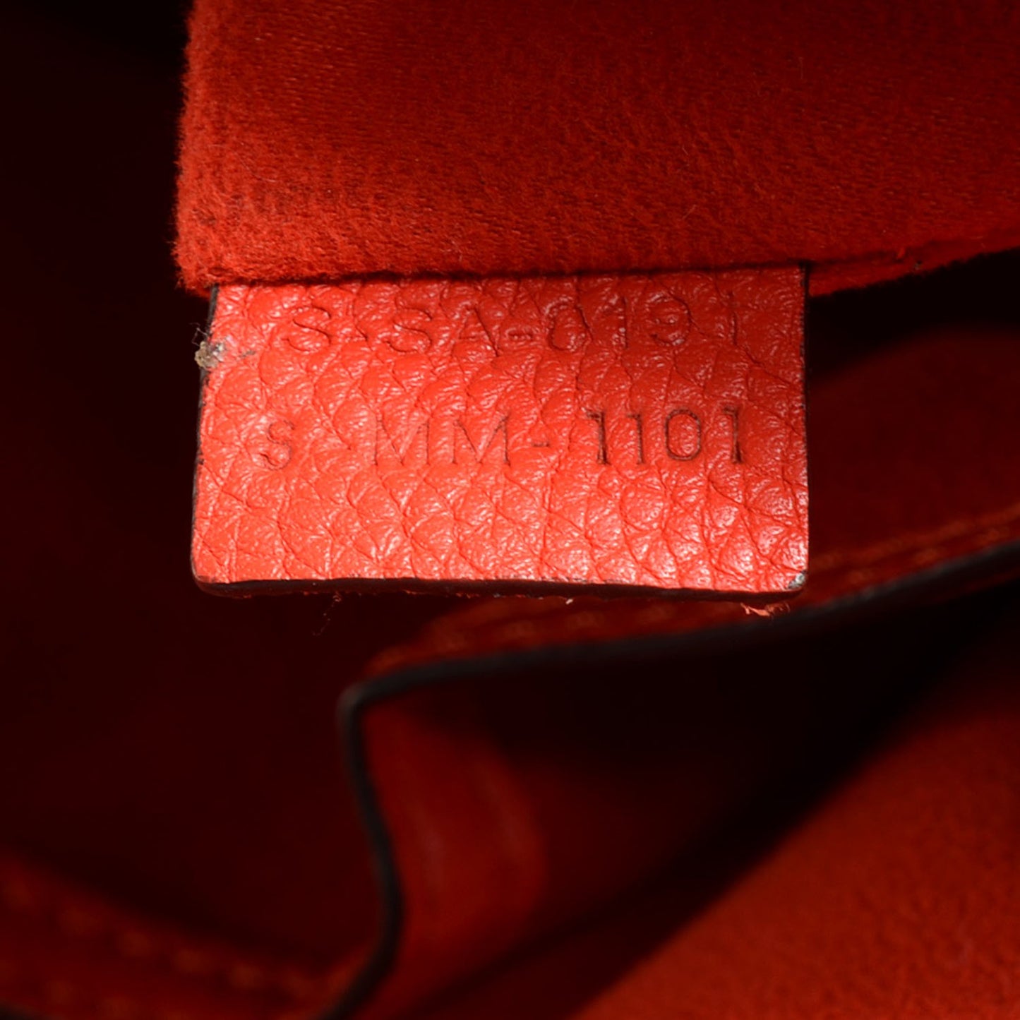 Drummed Calfskin Mini Luggage Vermillion