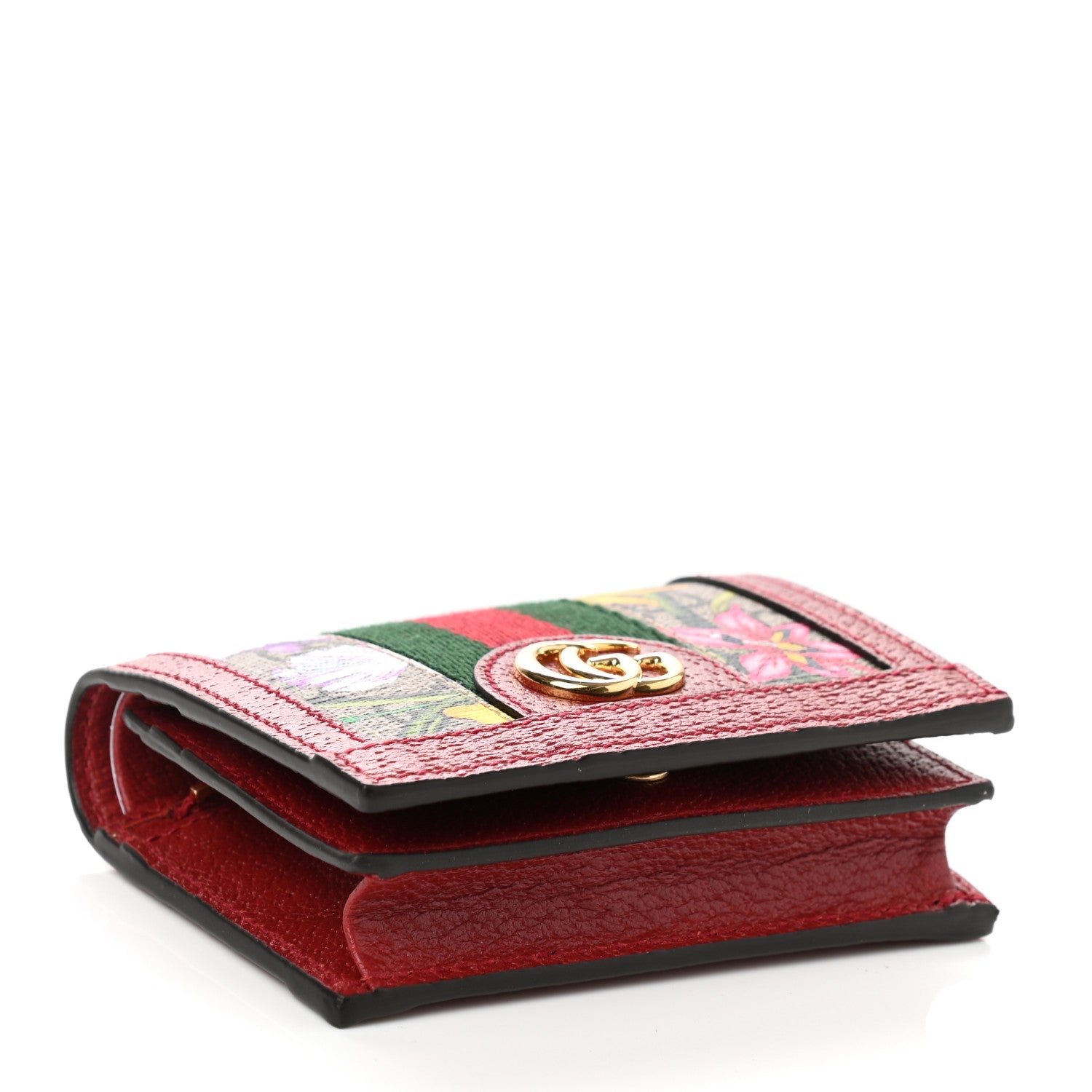 Gucci GG Supreme Monogram Flora Web Ophidia Card Case Red 4 of 8