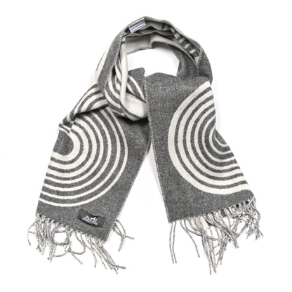 Hermes Cashmere Casaque Vague Muffler Gris Flanelle Ivoire 1 of 3
