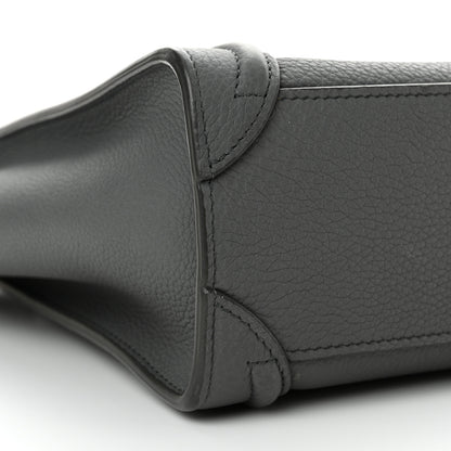 Celine Drummed Calfskin Nano Luggage Kohl 9 of 11