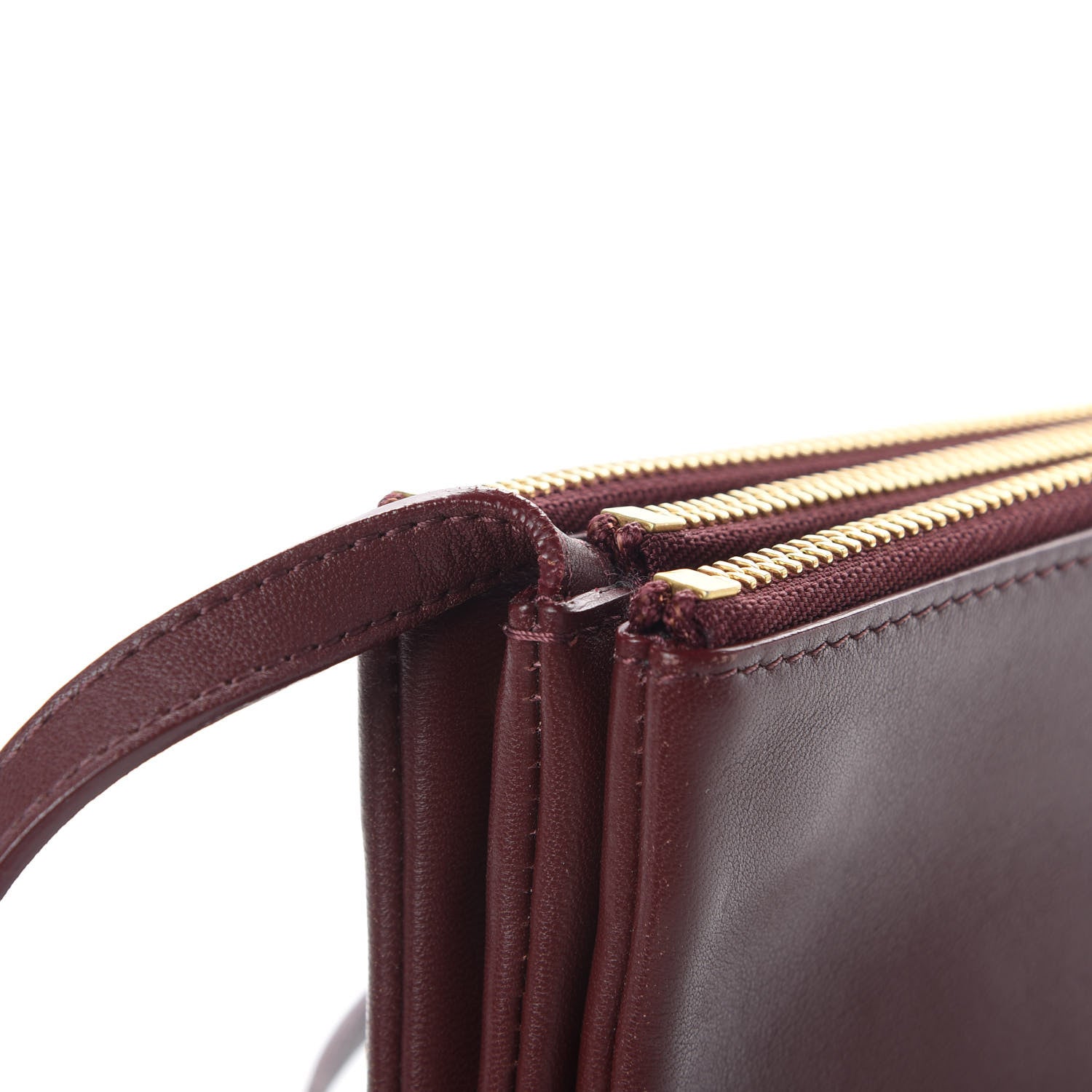 Celine Lambskin Large Trio Crossbody Bag Burgundy 16 of 16
