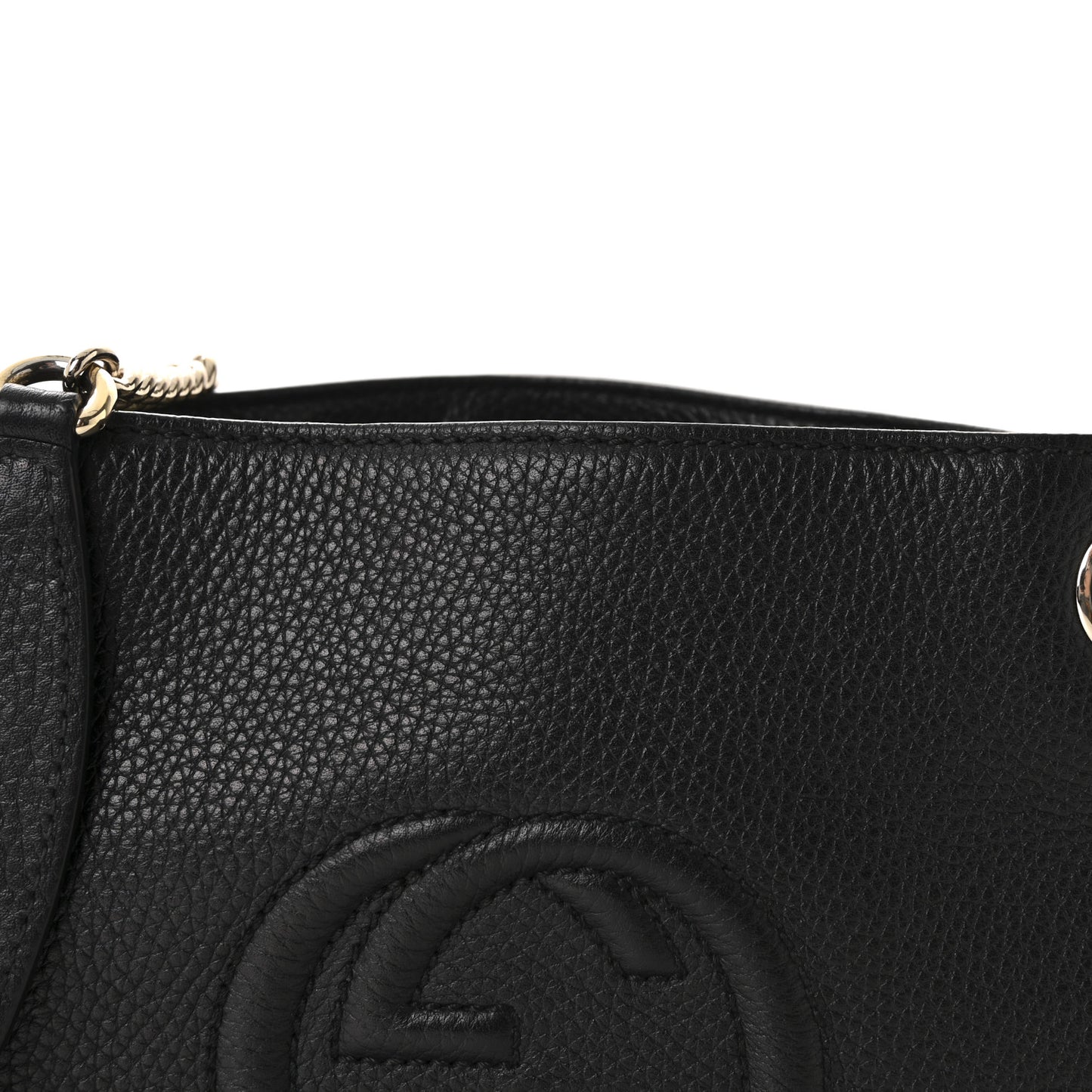 Pebbled Calfskin Small Soho Chain Shoulder Bag Black