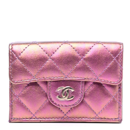 Chanel Iridescent Lambskin Small Quilted Flap Wallet Purple 1 of 5