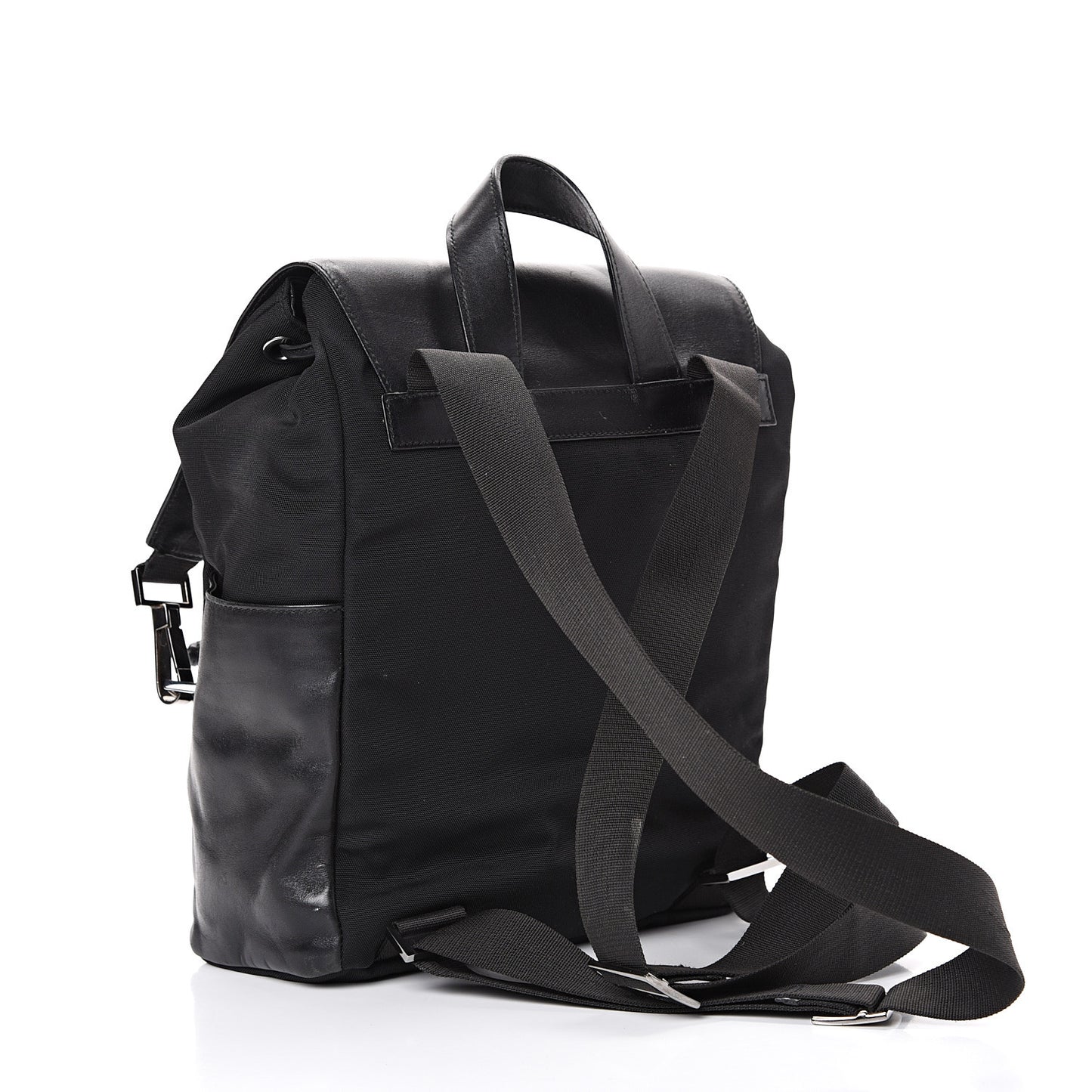 Calfskin Canvas Backpack Black