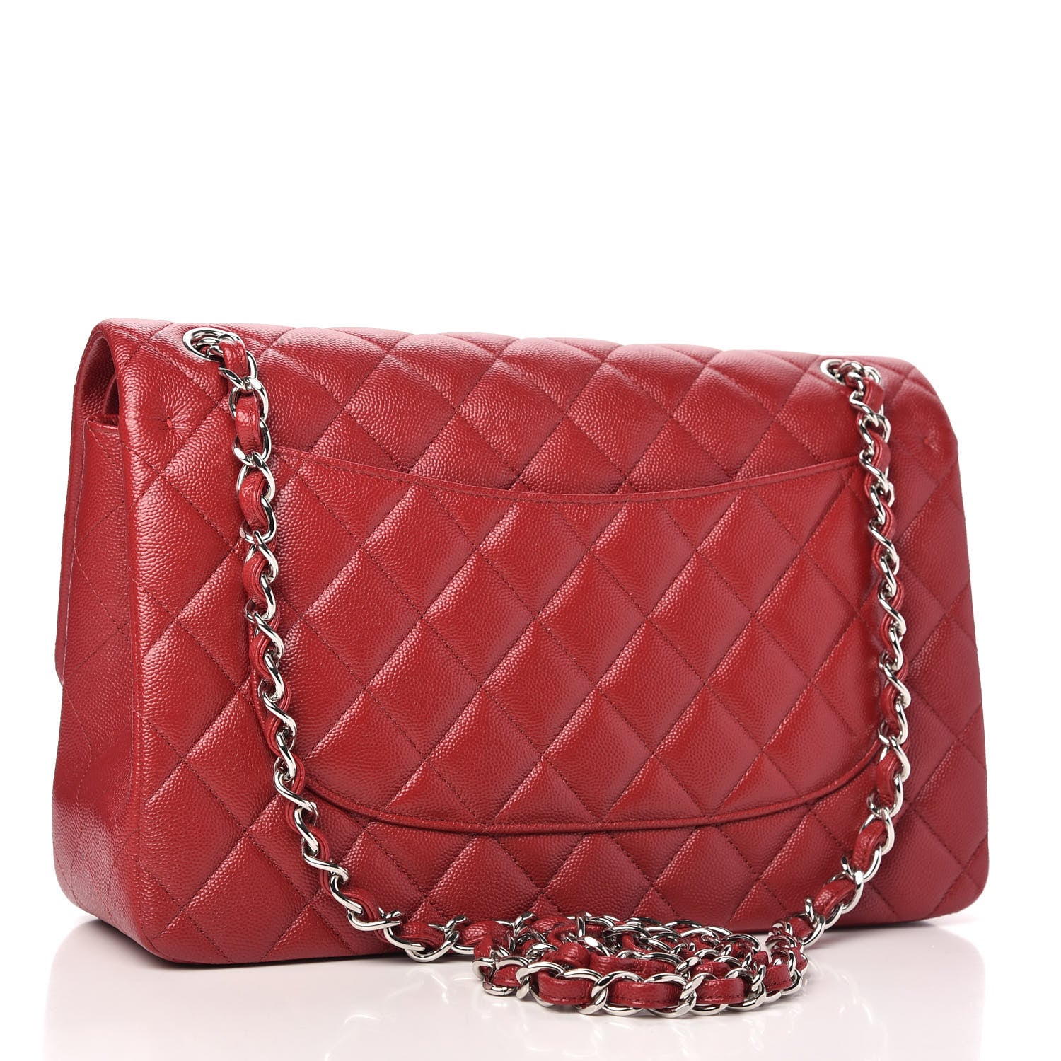Chanel Caviar Quilted Jumbo Double Flap Red 3 of 11
