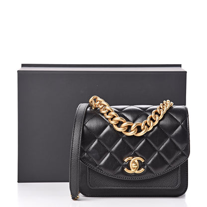 Chanel Calfskin Caviar Quilted Mini Chain Handle Flap Black 14 of 14