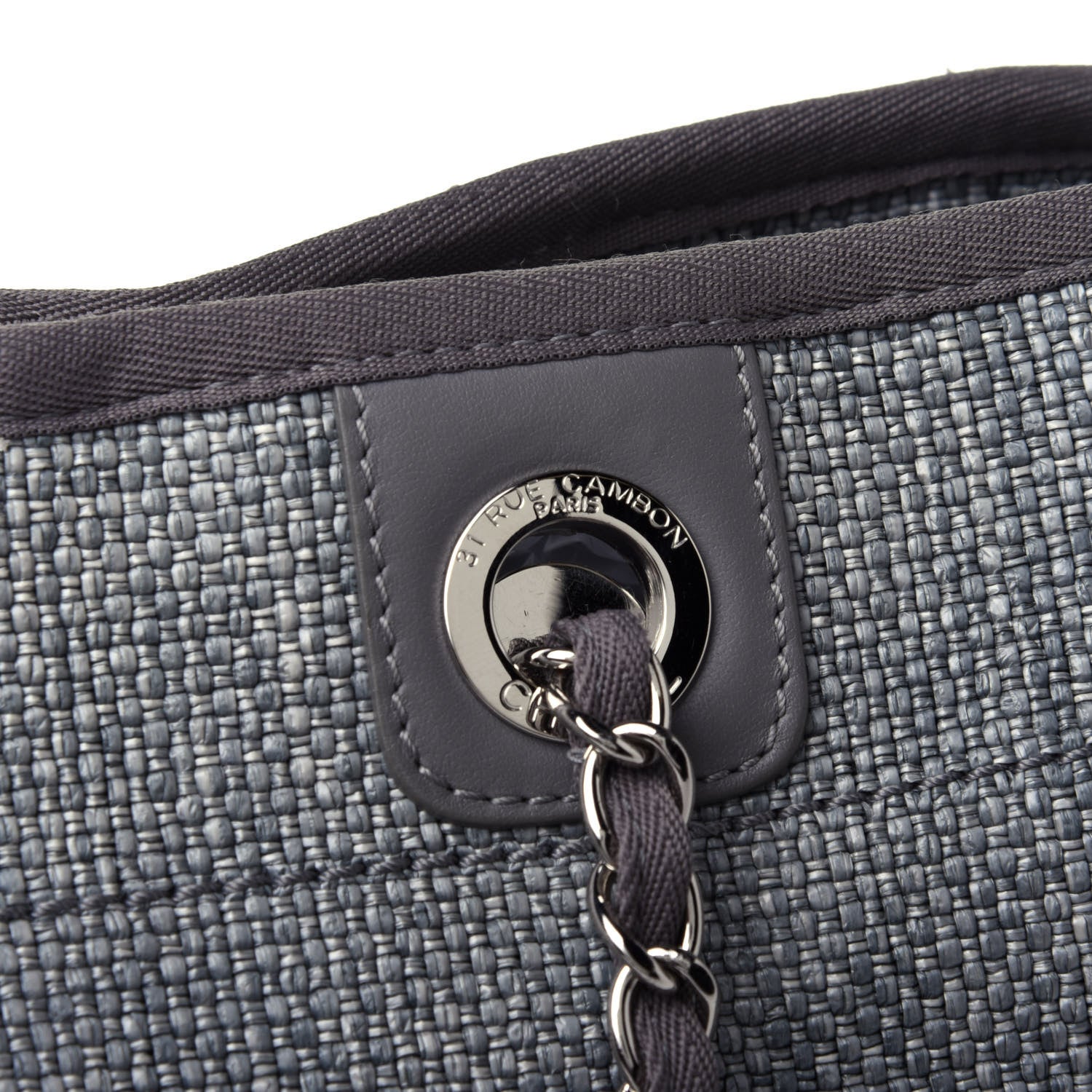 Chanel Canvas Small Deauville Tote Grey 4 of 4