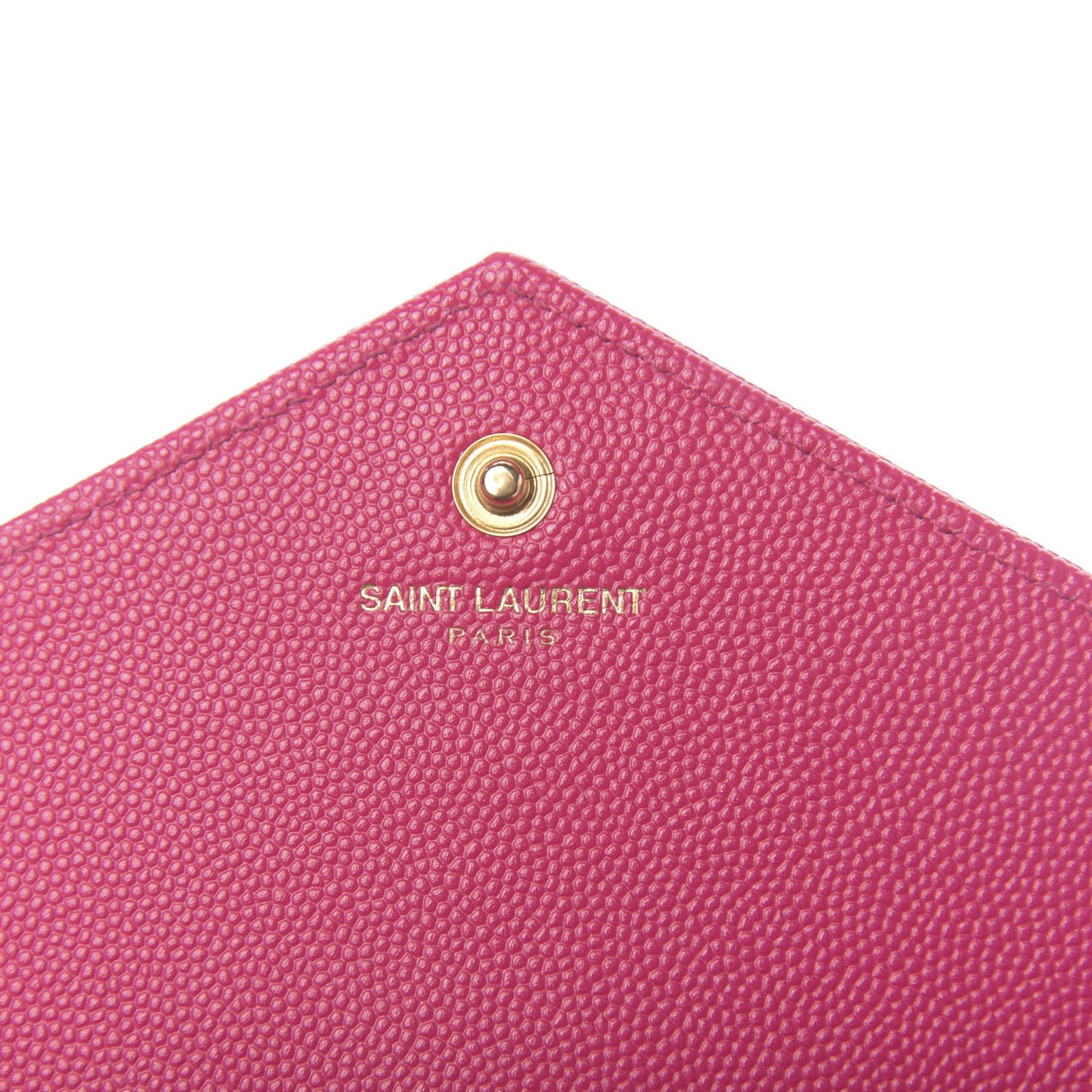 Grain De Poudre Matelasse Chevron Monogram Chain Wallet Fuchsia