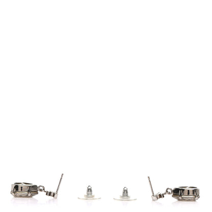 Chanel Crystal CC Tear Drop Earrings Silver 3 of 4