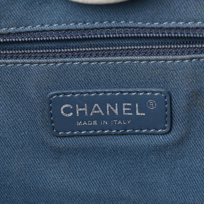 Chanel Woven Straw Raffia Small Deauville Tote Light Blue 7 of 10