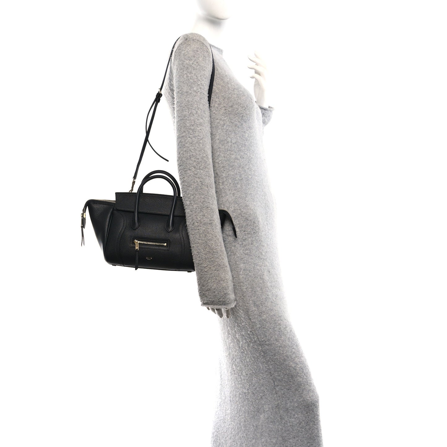Grained Calfskin Little New Luggage Black