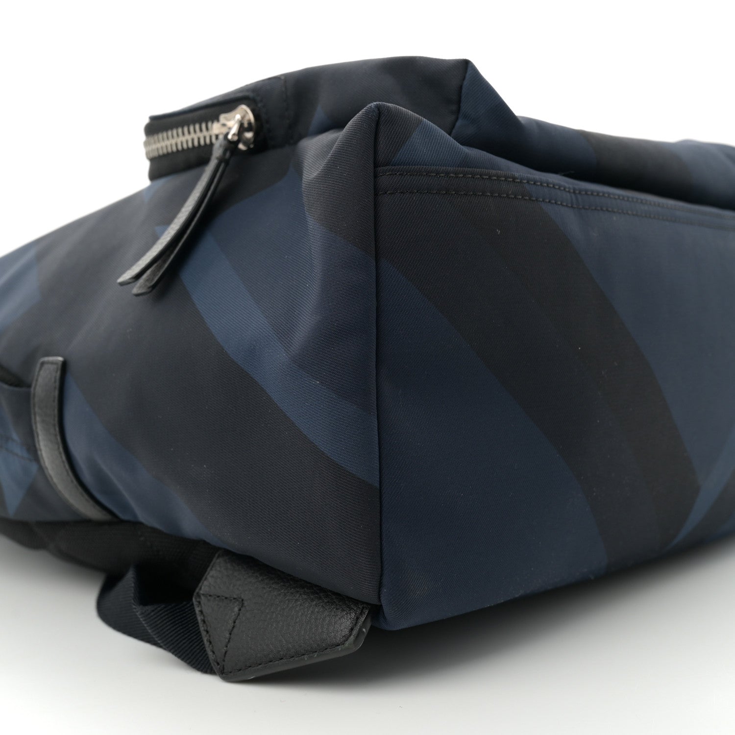 Burberry Nylon Check Print Abbeydale Simple Backpack Navy 9 of 14