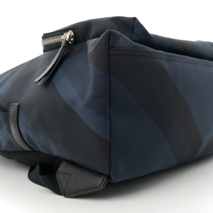Burberry Nylon Check Print Abbeydale Simple Backpack Navy 9 of 14