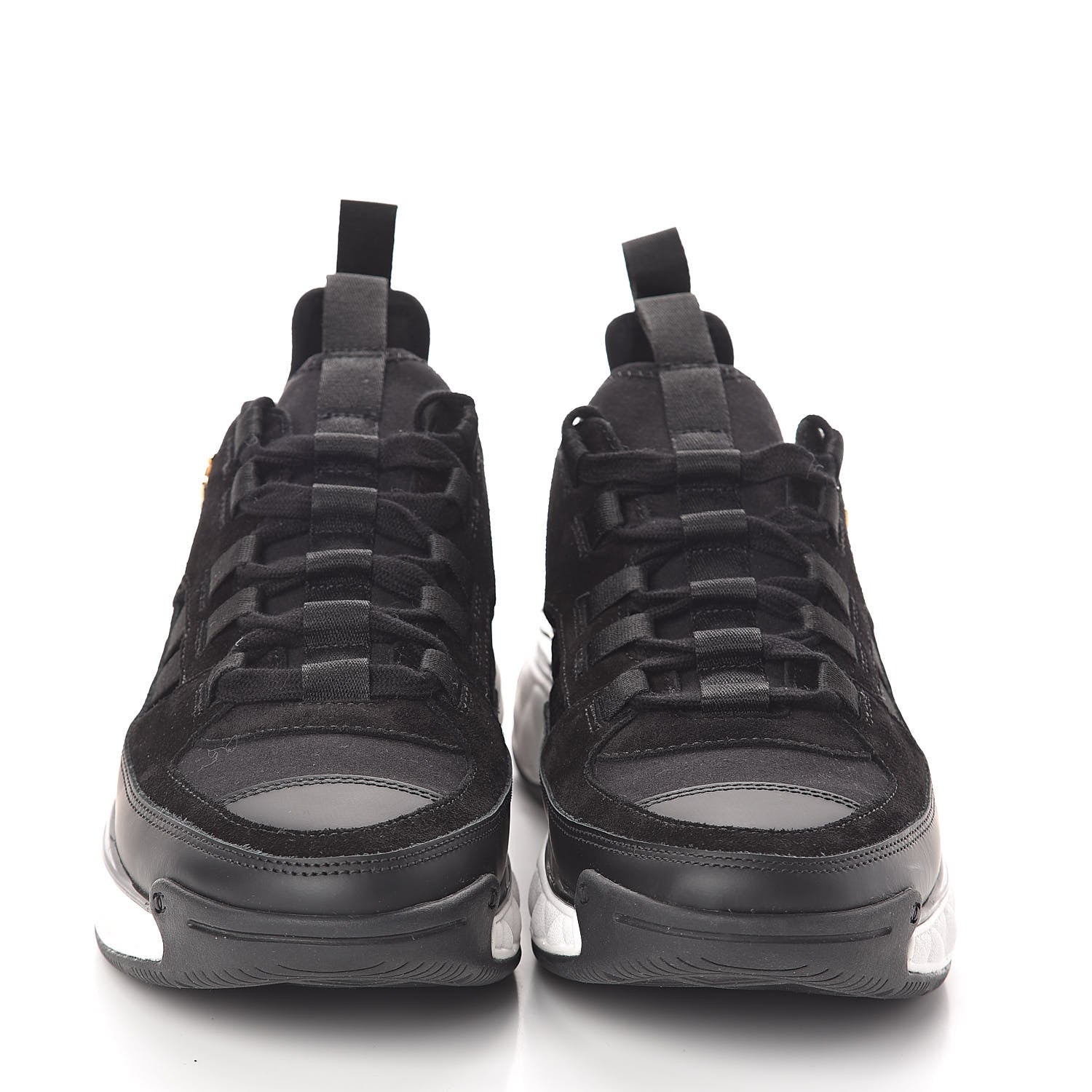 Chanel Fabric Calfskin Suede CC Sneakers 39 Black 2 of 7