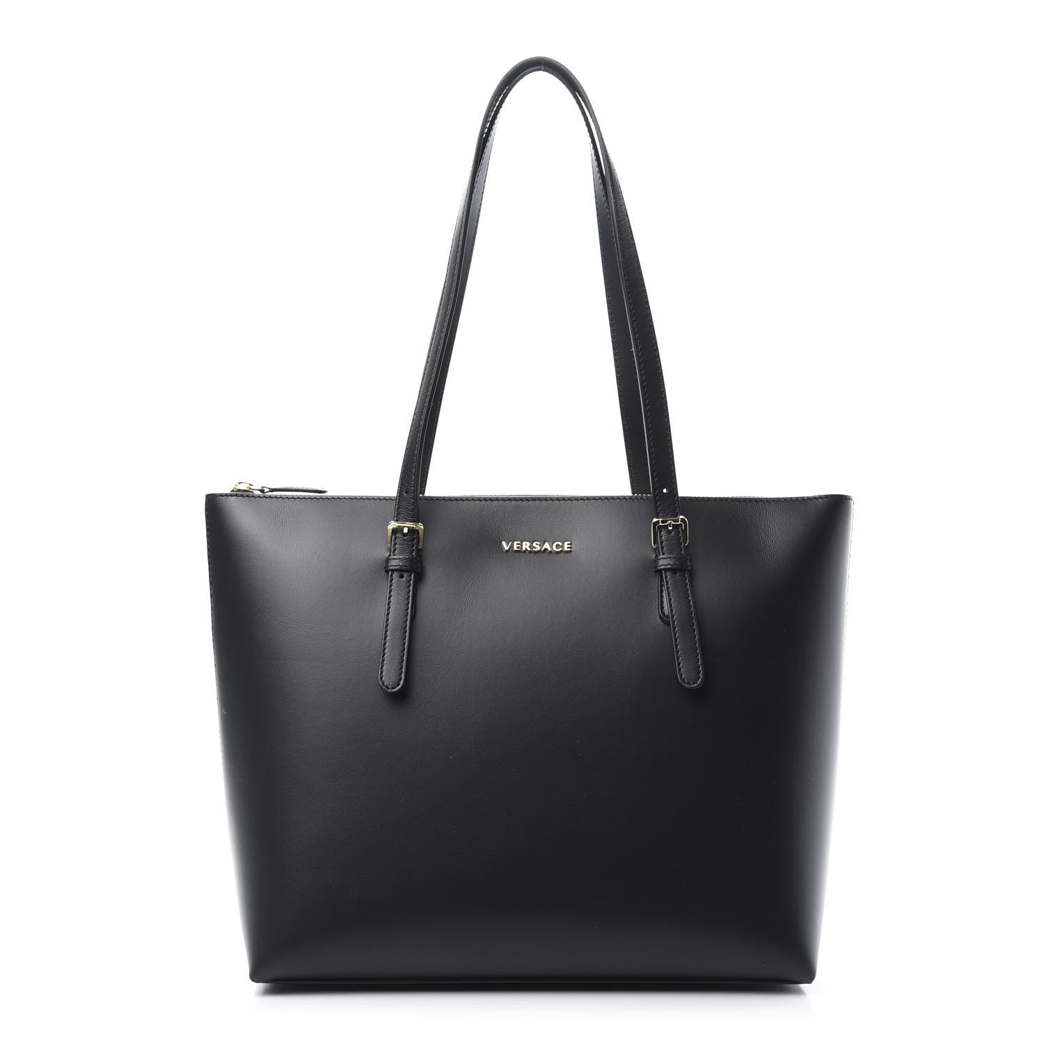 Versace Calfskin Shopping Tote Black 1 of 9