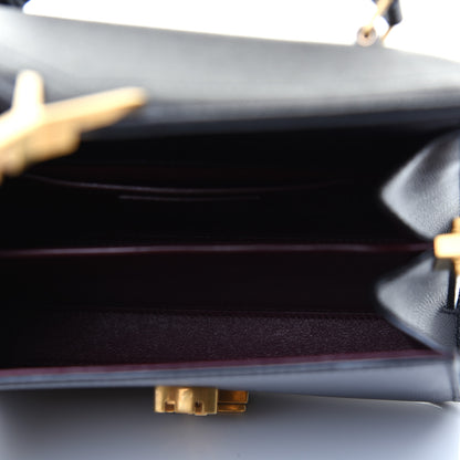 Saint Laurent Grain de Poudre Mini Classic Monogram Cassandra Top Handle Black Rouge Legion 5 of 15