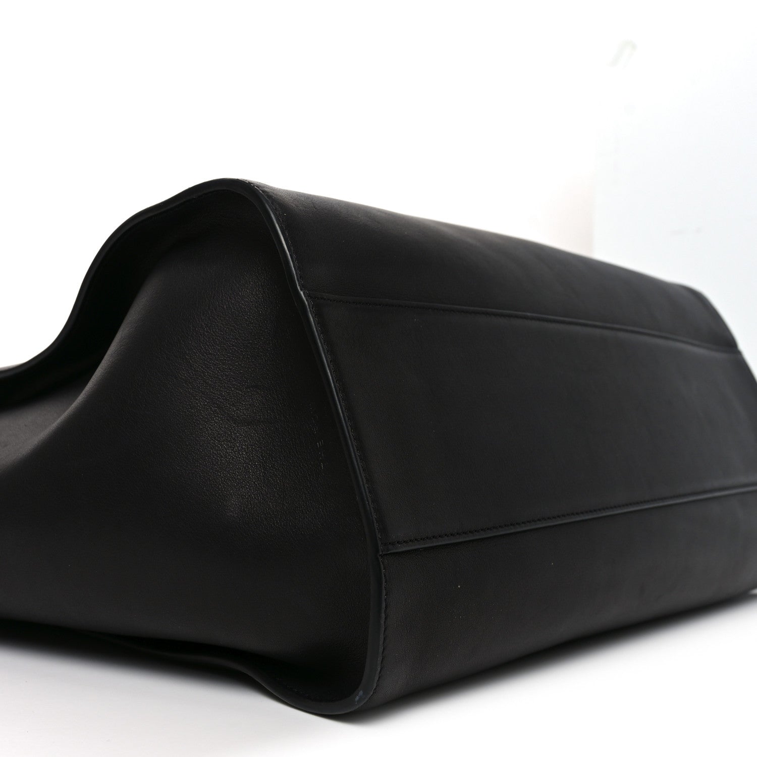 The Row Polished Saddle Calfskin Marlo Tote Bag Black 8 of 9