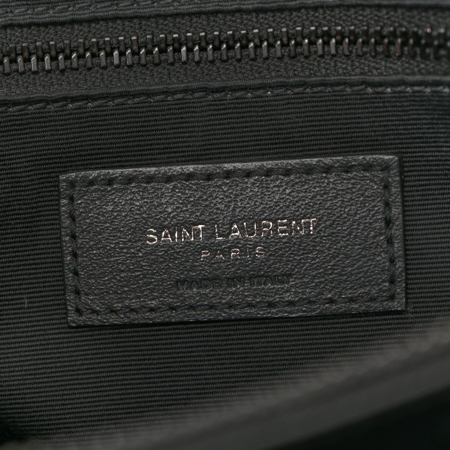 Calfskin Y Quilted Monogram Monochrome Large Loulou Chain Satchel Black
