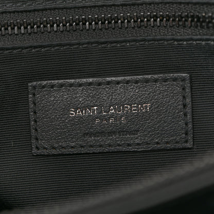 Saint Laurent Calfskin Y Quilted Monogram Monochrome Large Loulou Chain Satchel Black 6 of 13