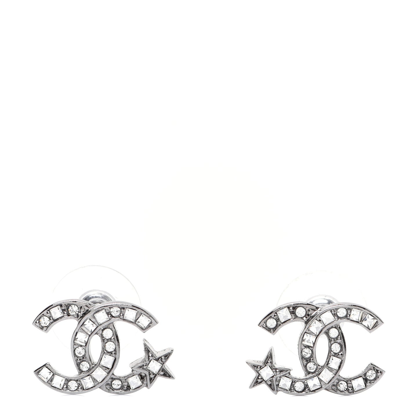 Crystal CC Starfall Earrings Silver
