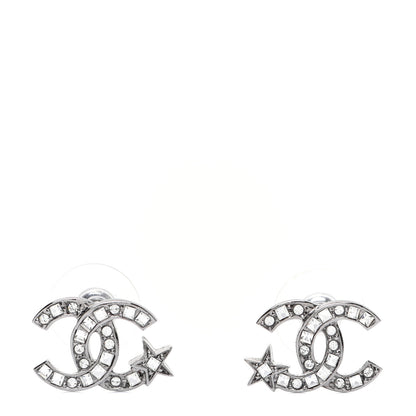 Chanel Crystal CC Starfall Earrings Silver 1 of 6