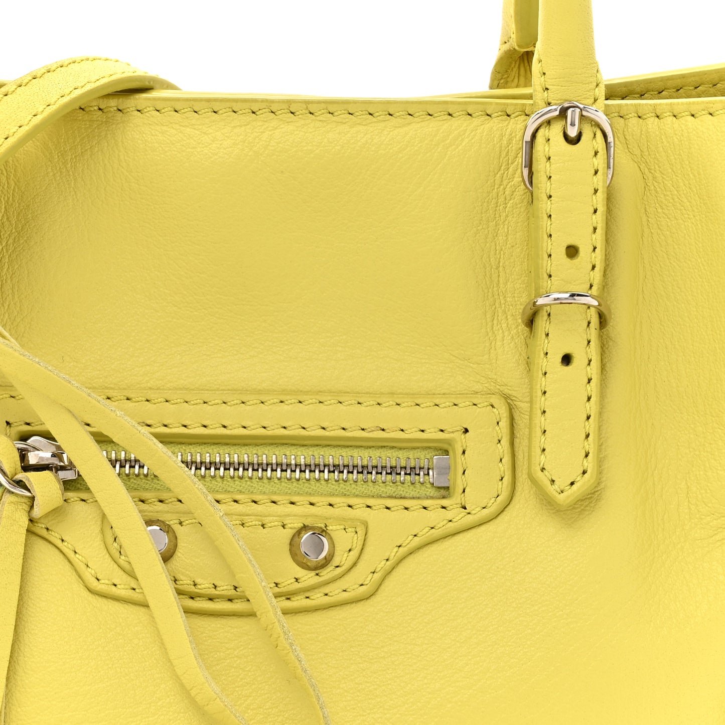 Calfskin Papier Mini A4 Jaune Poussin