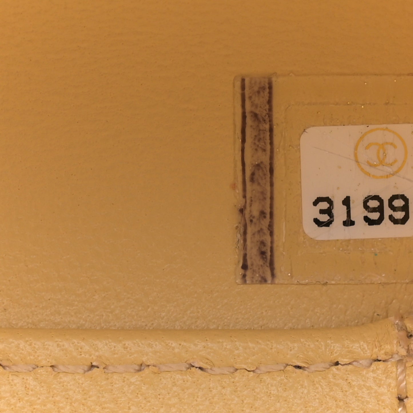Lambskin Quilted CC Bubble Vanity Case With Chain Light Yellow