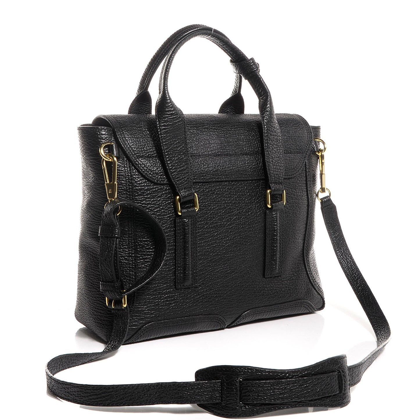 3.1 Leather Medium Pashli Satchel Black
