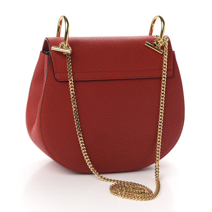 Chloe Grained Lambskin Drew Shoulder Bag Plaid Red 3 of 9