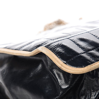 Chanel Patent Chocolate Bar Quilted Tote Black 12 of 16