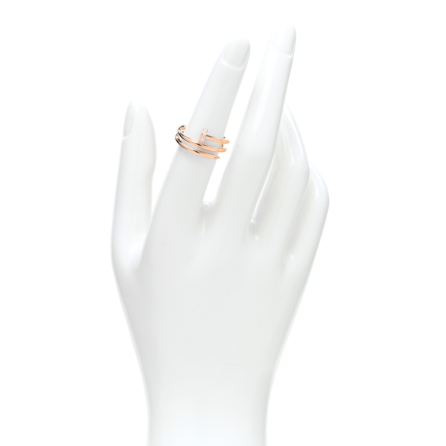 Cartier 18K Pink Gold Diamond Double Juste Un Clou Ring 52 6 2 of 5