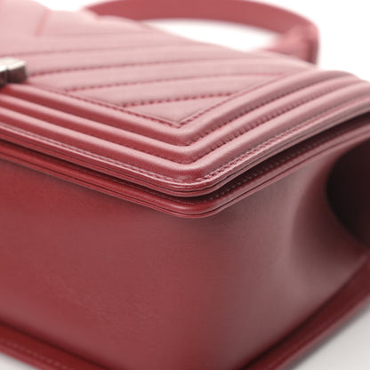 Chanel Lambskin Chevron Quilted Medium Boy Flap Red 10 of 13