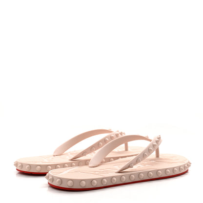 Christian Louboutin Rubber Spike Super Loubi Flip Flop Sandals 39 Leche 4 of 7
