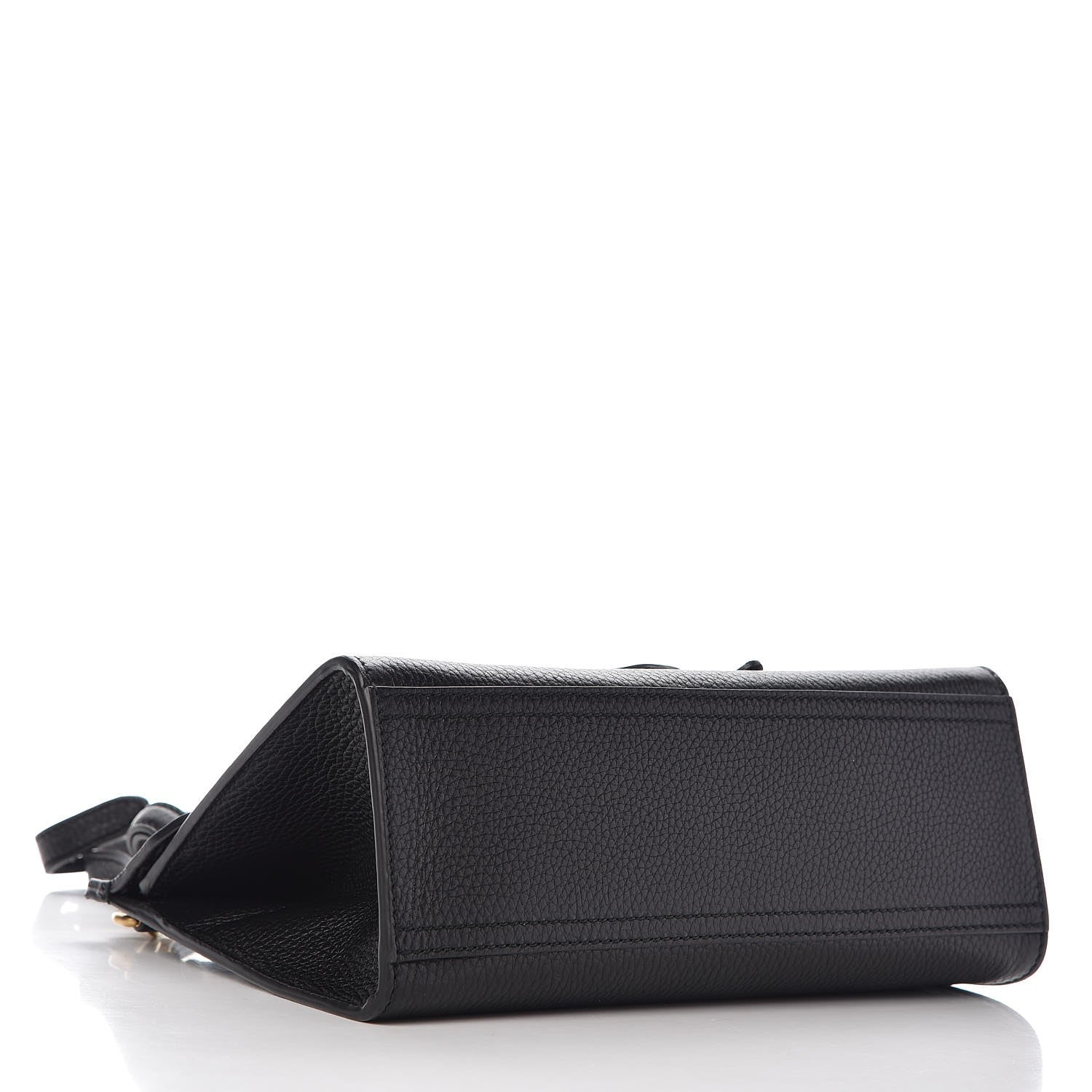 Gucci Calfskin Mini GG Marmont Top Handle Bag Black 5 of 9