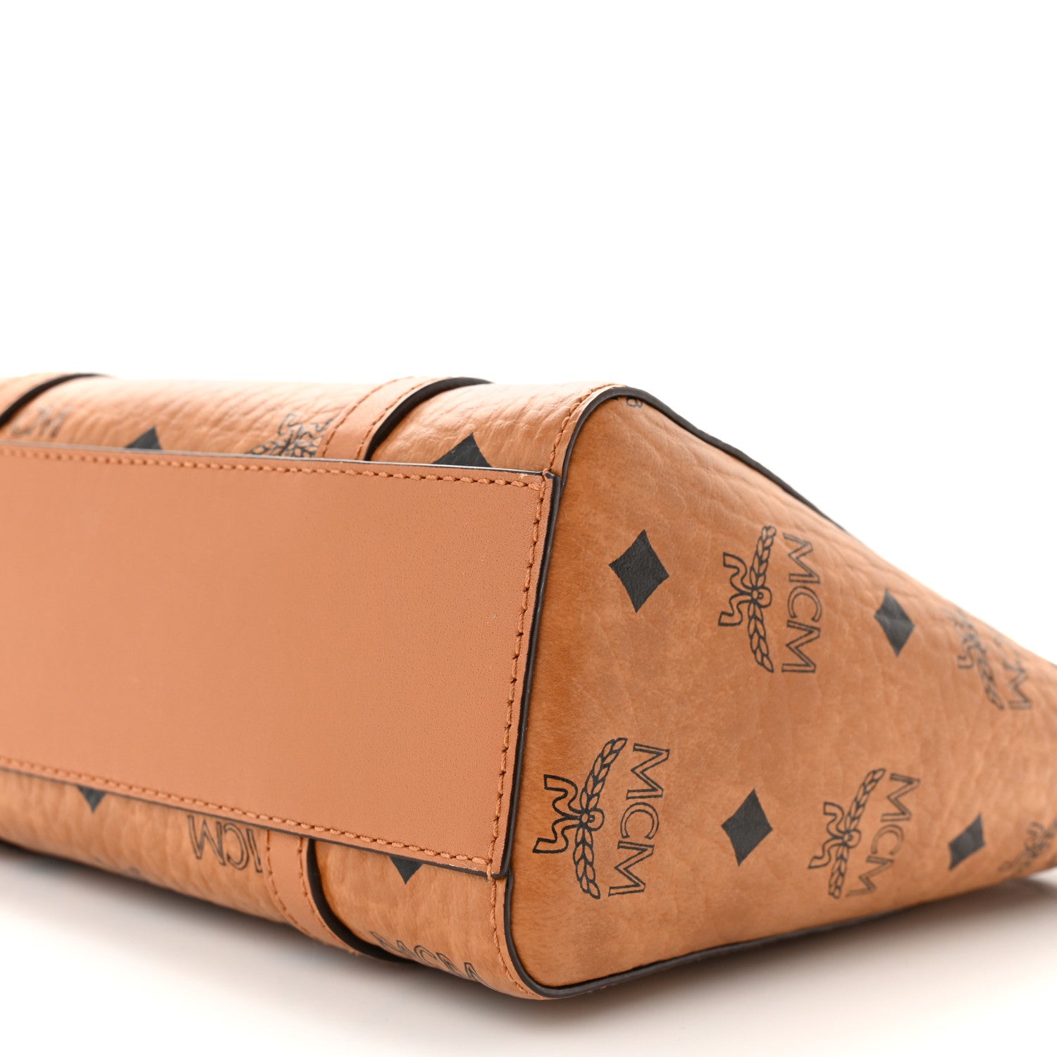 MCM Visetos Mini Toni Shopper Tote Cognac 10 of 12