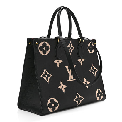 Louis Vuitton Empreinte Monogram Giant Onthego MM Black Beige 3 of 9