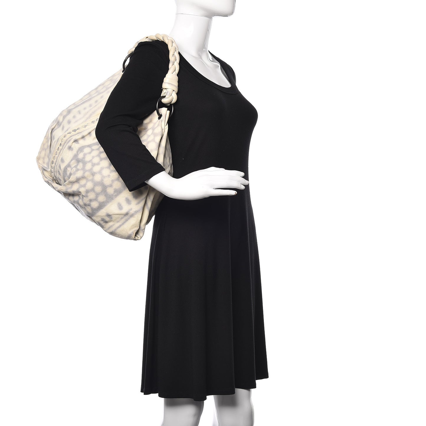 Intrecciato Nappa Aquilone Fortune Cookie Hobo White