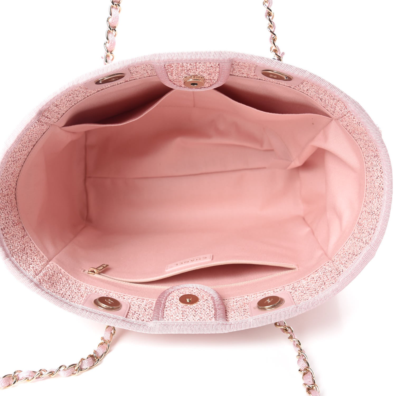 Chanel Lurex Boucle Small Deauville Tote Pink 5 of 11