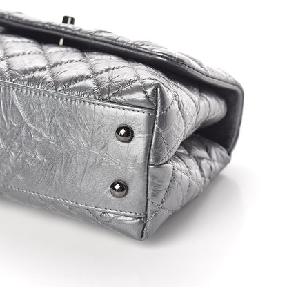 Chanel Metallic Aged Calfskin Quilted Mini Coco Handle Flap Charcoal 9 of 9
