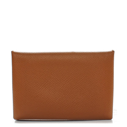 Hermes Epsom Calvi Card Case Gold 1 of 7