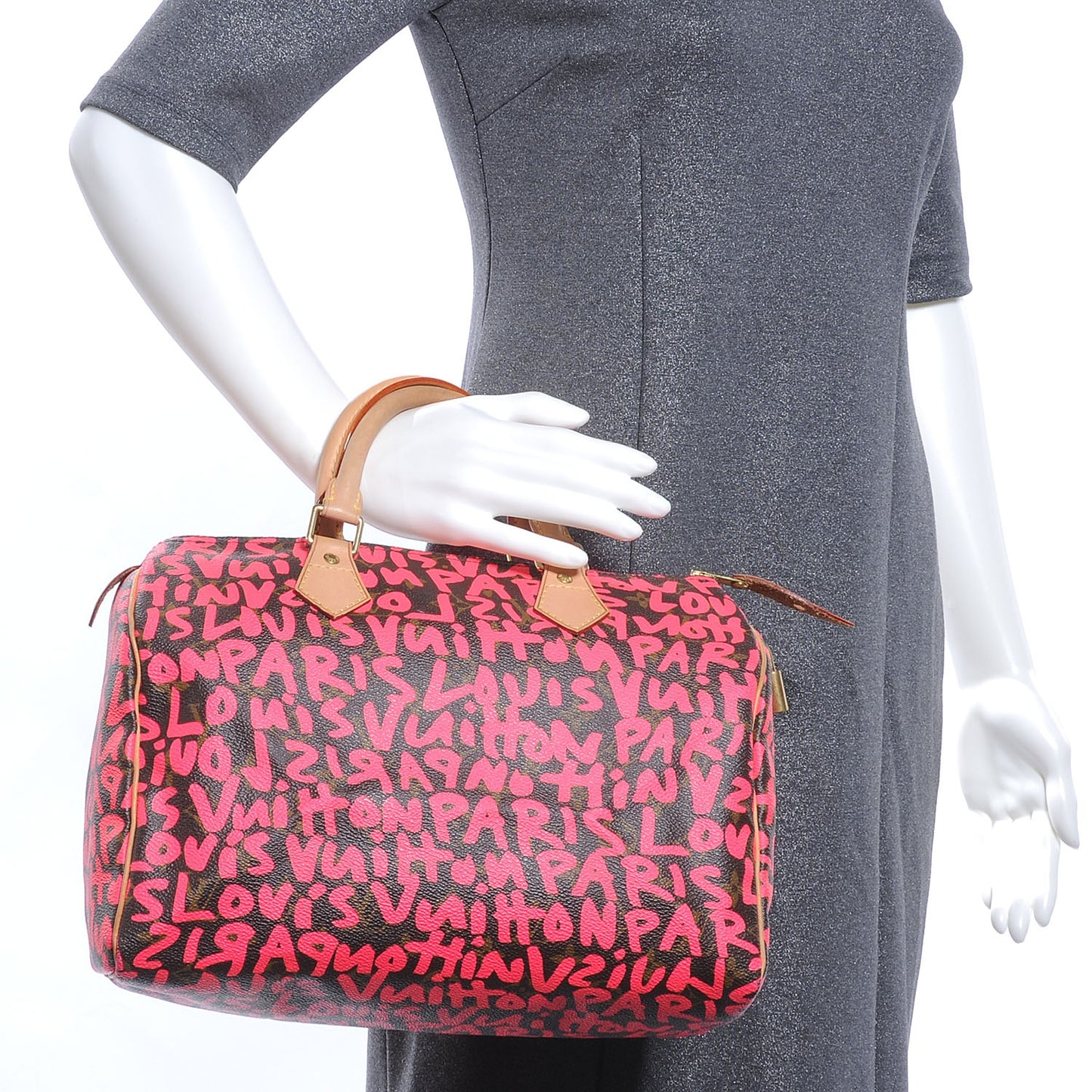 Monogram Graffiti Speedy 30 Fuchsia
