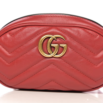 Gucci Calfskin Matelasse GG Marmont Belt Bag 95 38 Hibiscus Red 9 of 9