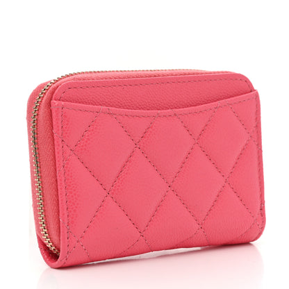 Chanel Caviar Quilted Zip Coin Purse Pink 3 of 8