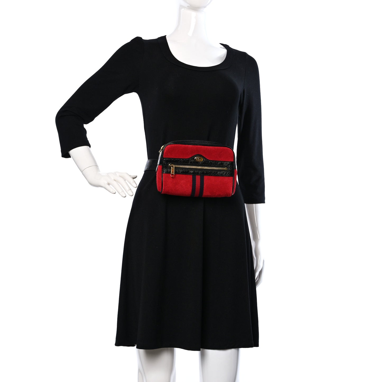 Suede Small Ophidia Belt Bag 85 34 Hibiscus Red