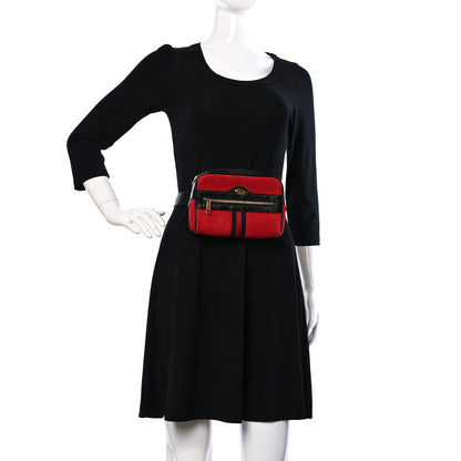 Gucci Suede Small Ophidia Belt Bag 85 34 Hibiscus Red 2 of 15