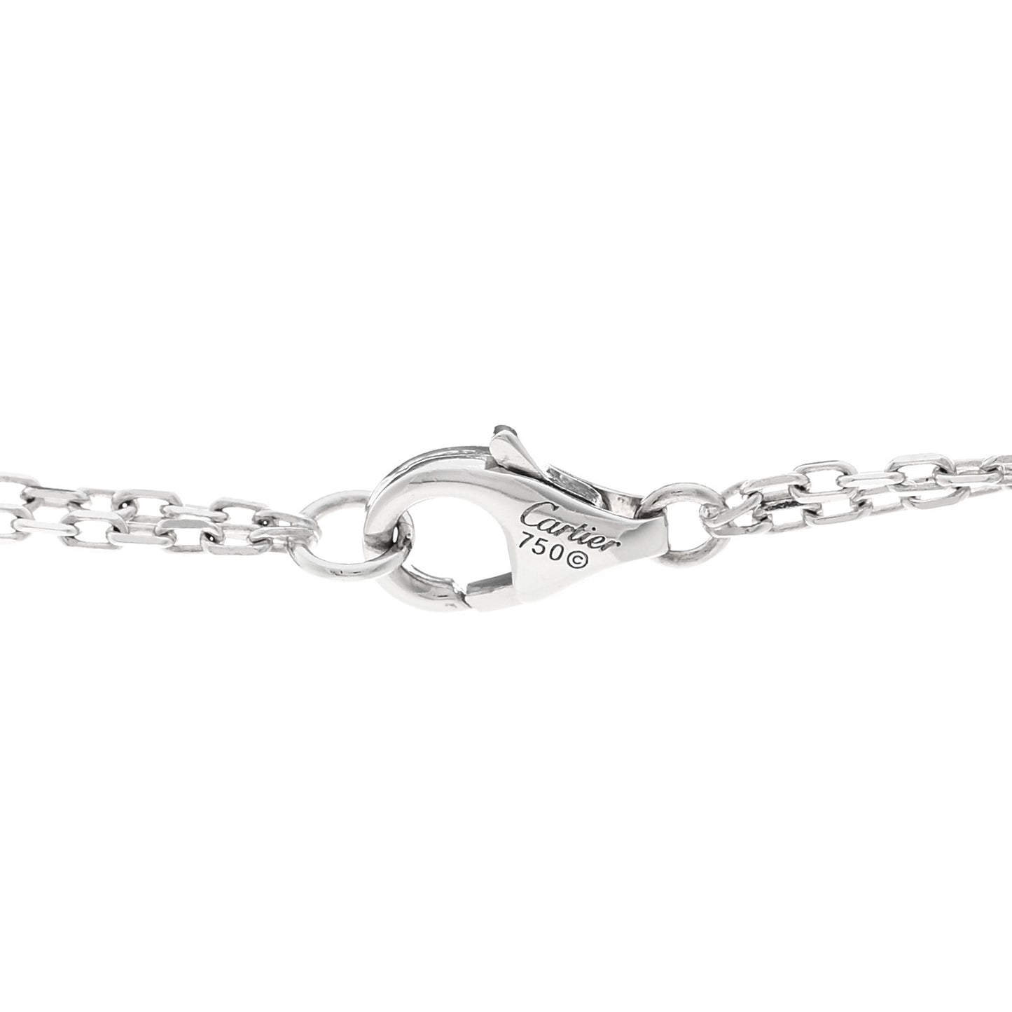 18K White Gold 2 Diamond LOVE Necklace