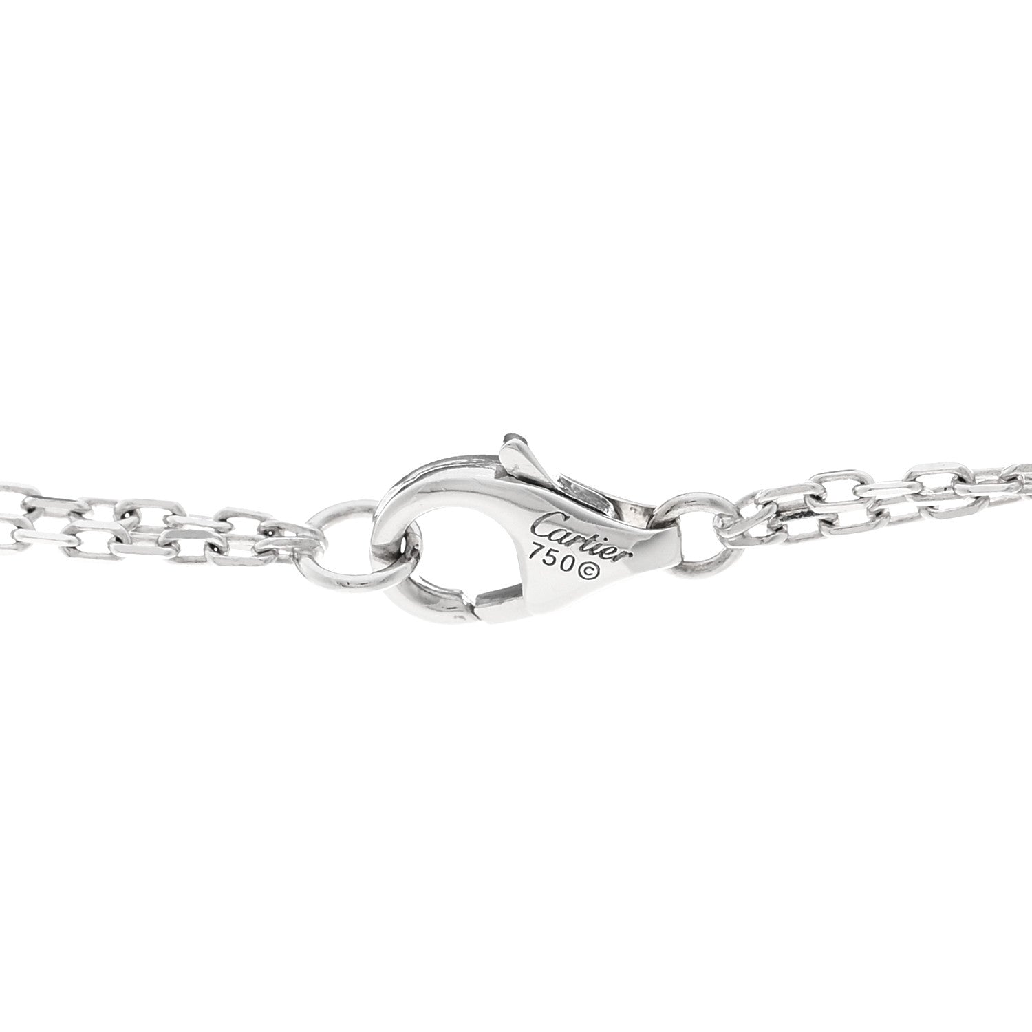 Cartier 18K White Gold 2 Diamond LOVE Necklace 4 of 4